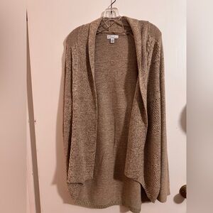 Kim Rogers Tan Open-Front Cardigan
